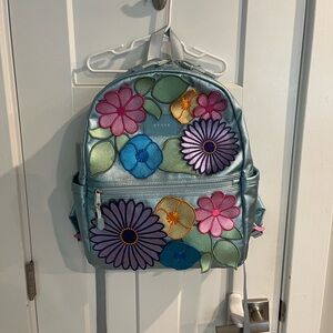 STATE Metallic Backpack with Colorful Floral Design